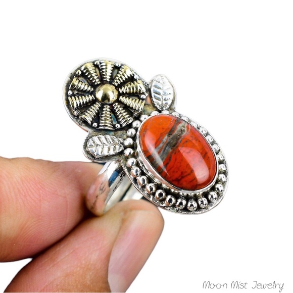Snakeskin Jasper gemstone ring